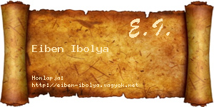 Eiben Ibolya névjegykártya